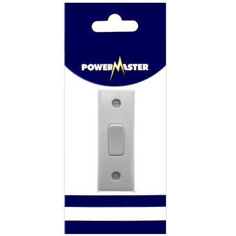 Powermaster 1 Gang Architrave Switch with Box - White