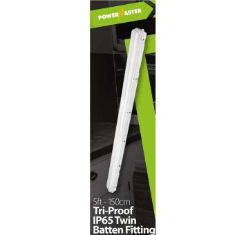 Powermaster 5ft Twin LED Ready Single Ended Batten Fitting