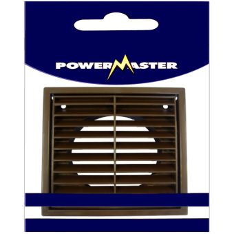 Powermaster 6 Inch Brown Fixed Louvre Vent – Durable Exterior Wall Vent Cover for Passive Airflow