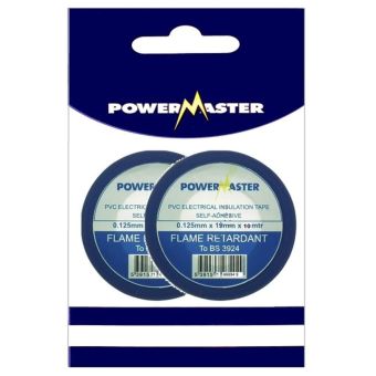 Powermaster Pvc Insulating Tape Blue 10m 19mm - Pack 2