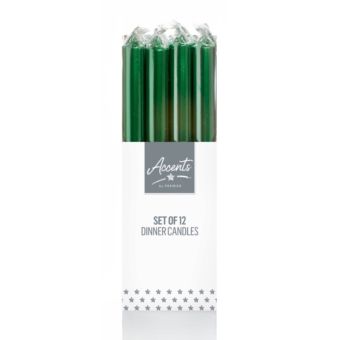 Premier 25cm Green Dinner Candles – Classic Elegance for Every Occasion - Pack of 12