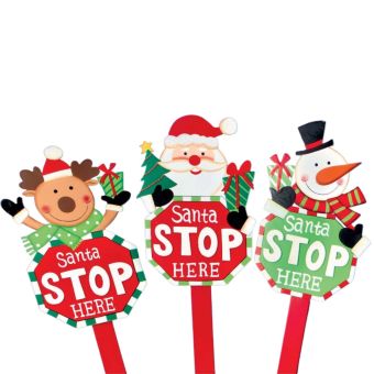 Premier 90cm Santa Stop Here Sign – Festive Fun for Every Garden and Home