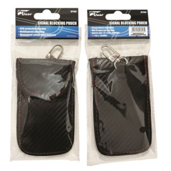 Pro User RFID Signal Blocking Pouch for Car Keys – Waterproof Carbon Fibre Faraday Bag with Velcro Closure for Keyless Entry Protection