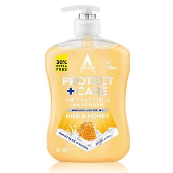 Astonish Protect Care Anti Bacterial Handwash - Milk & Honey 650ml