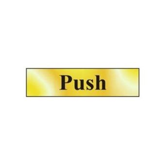 Gold Horizontal PUSH Sign - 200mmx50mm