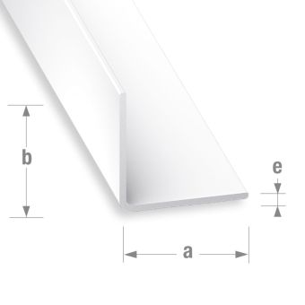PVC Equal Corner Profile White - 20mm x 20mm x 1mm x 2m