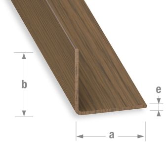 PVC Walnut Equal Corner 30mm x 30mm x 1m