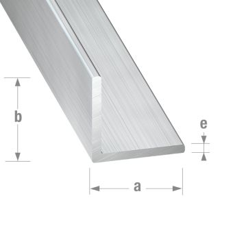 Raw Aluminium Equal Corner - 40mm x 40mm x 1.5mm x 1m