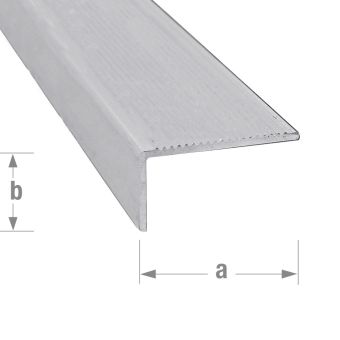 Raw Aluminium Step Edging - 45mm x 23mm x 1m