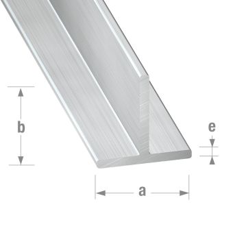 Raw Aluminium T Profile - 20mm x 20mm x 1.5mm x 1m