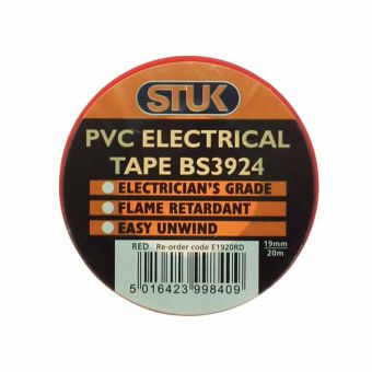 Stuk Red PVC Electrical Tape - 19mm X 20m