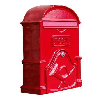 The Moy Cast Aluminium Post Box - Ruby Red - XL