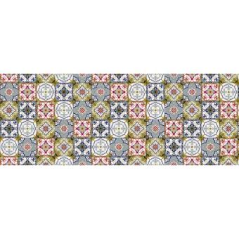 Red & Black Tile Oilcloth