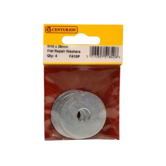 M10 x 38mm Zinc Plated Flat Repair Washers - Pack of 4
