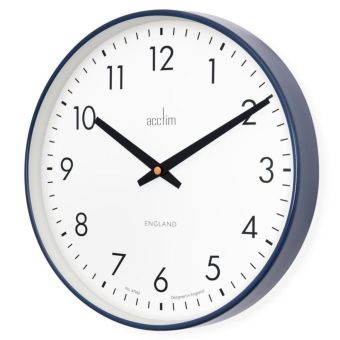 Riley Midnight Blue Retro Wall Clock 30cm