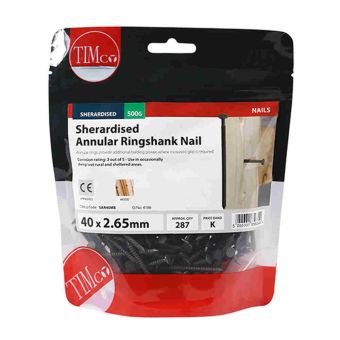 Annular Ringshank Nails - Sherardised 40mm x 2.65mm