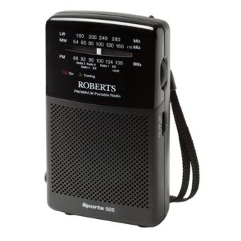 Roberts Sports925 3-Band Portable Analogue Radio - Black