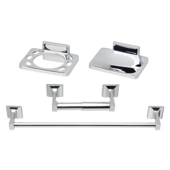 Tema Roma Chrome 4 Piece Bathroom Accessory Set