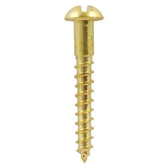 3/4" x 6 SC Slotted Brass Woodscrews with Round Head
