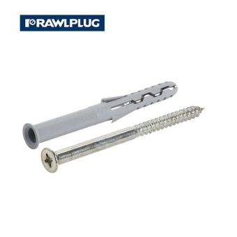 Rawlplug Nylon Solid Walls Frame Fixing - 10 x 100mm - Pack of 4
