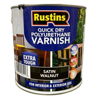Rustins Quick Dry Polyurethane Varnish Satin Walnut 2.5L