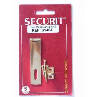 Securit Brass Hasp & Staple 75mm