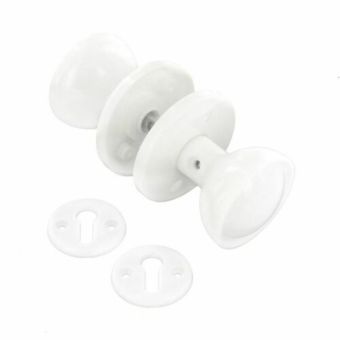 Securit White Plastic Mortice Door Knob Set - 60mm
