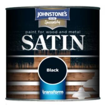 Johnstone's Paint Wood and Metal Satin Black - 250ml