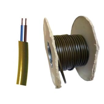 Gold 2 Core Flat Electrical Flex Cable - 0.5 sqmm - Price Per Metre