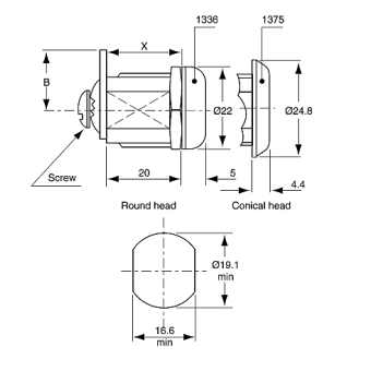 L&F CAMLOCK 20MM 95-96 SERIES