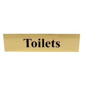Self-Adhesive Brass Effect Horizontal - Toilets - Sign