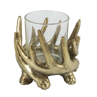Antler tealight holder Gold - Medium