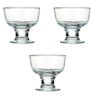 Glass sundae dish 28cl Set of 3