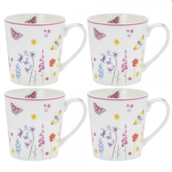 Butterfly Garden Mug Set x 4