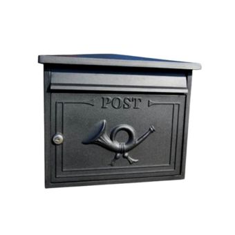 The Shannon Cast Aluminium Post Box - Graphite & Black