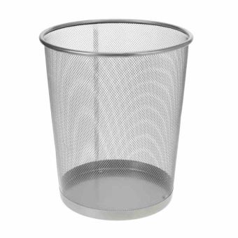 Silver Metal Office Waste Bin - 19L