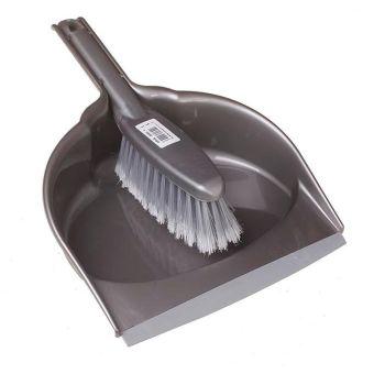 Leecroft Grey Dustpan & Soft Brush
