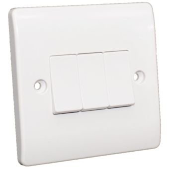 Slimline 3 gang 2 way Flush Switch