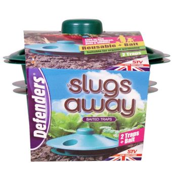 Slugs Away Ready-Baited Trap Twinpack – Reusable Non-Toxic Slug and Snail Traps for Organic Gardening