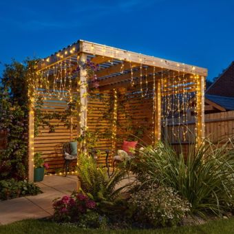 Smart String Lights 400 LED Cool & Warm White – Solar-Powered with Remote Control