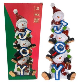 Christmas Snowman Decoration With Warm White LED Lights