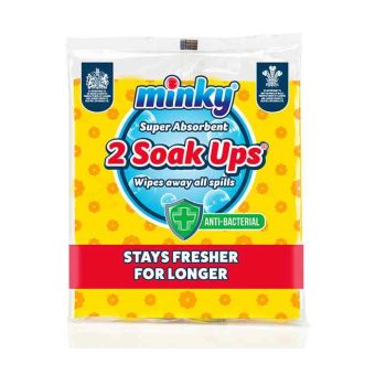 Minky Super Absorbent Anti-Bacterial Soak-ups - 2 pack
