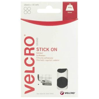 16mm Stick On Coins Black