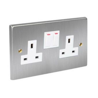 Satin Chrome 2g Switched Socket