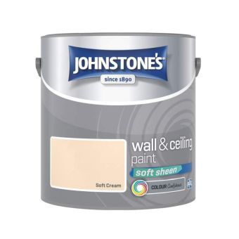 Johnstones Wall & Ceiling Soft Sheen Paint - Soft Cream 2.5L