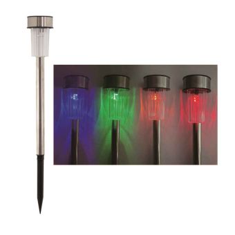 Colour Changing Stainless Steel Solar Lights - 10 pieces