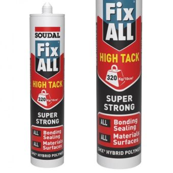 Soudal Fix All High Tack Black Super Strong Sealant Adhesive 290ml