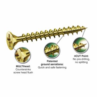 Spax Woodscrews With Yellox Coating Box 200 4.0mm x 40mm