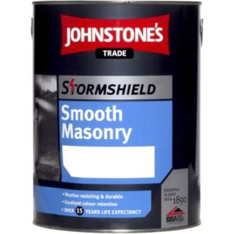 5l Johnstones Stormshield Masonry Paint Brilliant White