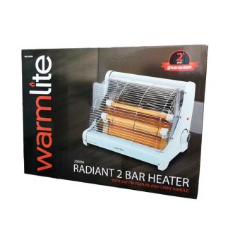 Warmlite 1200W Radiant 2 Bar Heater with Anti Tip